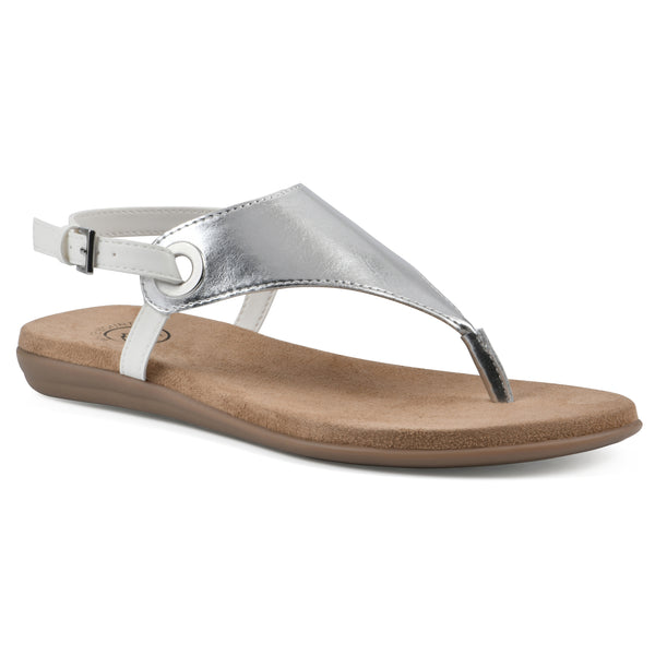 summit by white mountain London Sandal - Silver Metallic