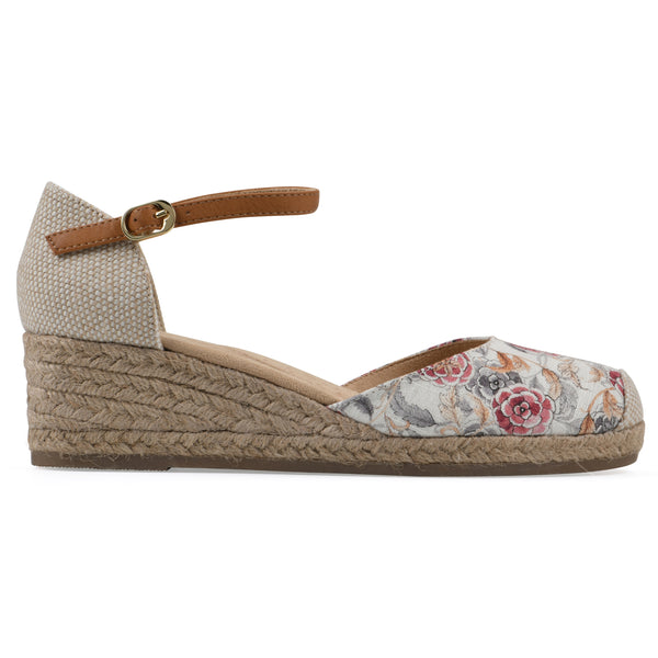 Summit By White Mountain Maintain Wedge - Blush Floral Fabric