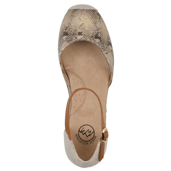 Summit By White Mountain Maintain Wedge - Gold Fabric