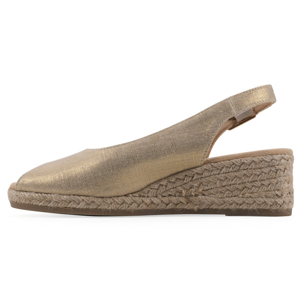 Summit By White Mountain Maize Wedge - Antique Gold Fabric