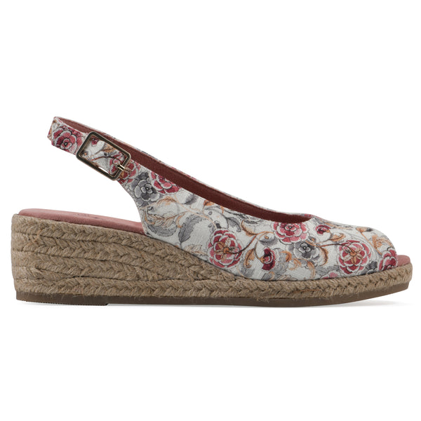 Summit By White Mountain Maize Wedge - Blush Floral Fabric