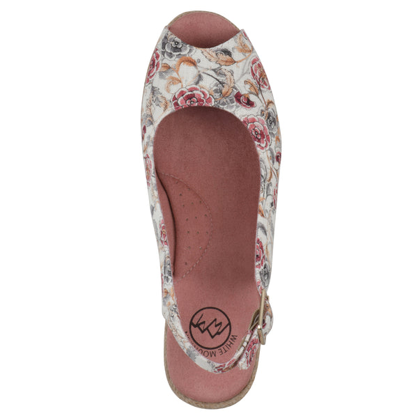 Summit By White Mountain Maize Wedge - Blush Floral Fabric