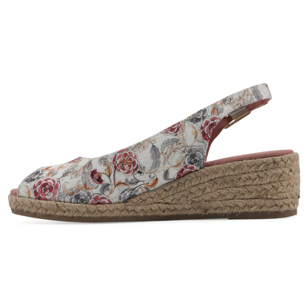 Summit By White Mountain Maize Wedge - Blush Floral Fabric