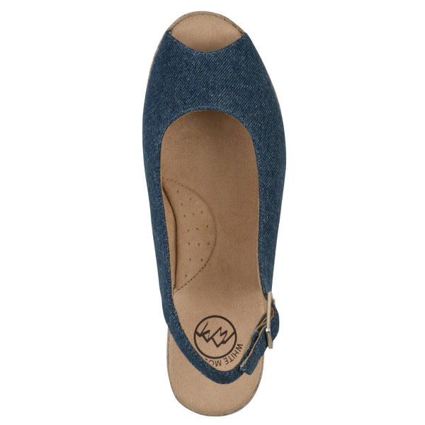 Summit By White Mountain Maize Wedge - Dark Blue Denim Fabric