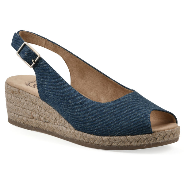 summit by white mountain Maize Wedge - Dark Blue Denim Fabric