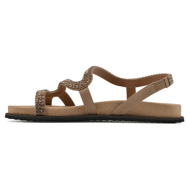 Summit By White Mountain Majorette Sandal - Gold Fabric