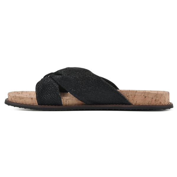 Summit By White Mountain Malanga Footbeds Sandal - Black Glitter Fabric