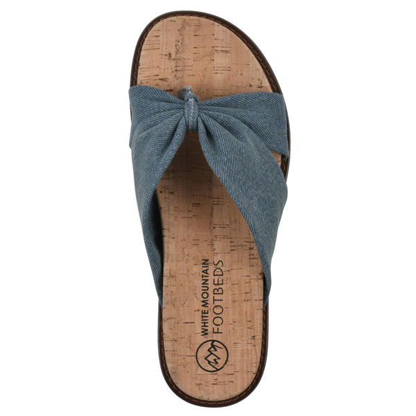 Summit By White Mountain Malanga Footbeds Sandal - Denim Blue Fabric