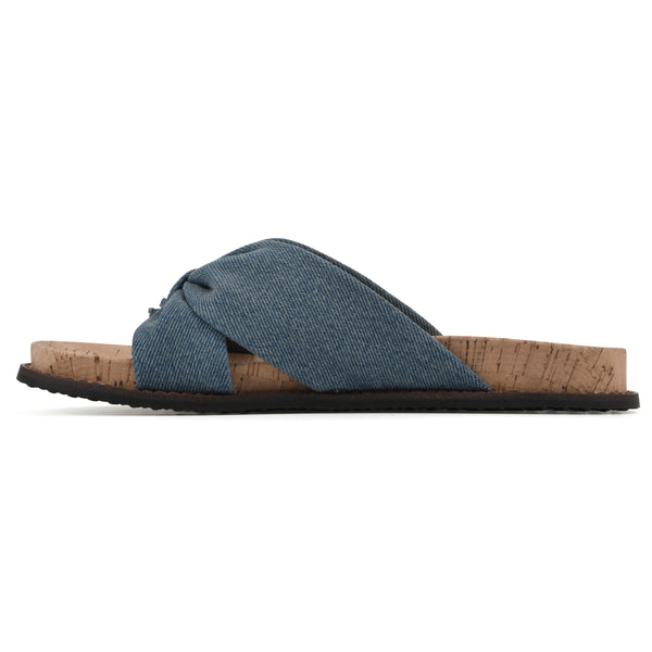 Summit By White Mountain Malanga Footbeds Sandal - Denim Blue Fabric