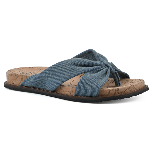 summit by white mountain Malanga Footbeds Sandal - Denim Blue Fabric