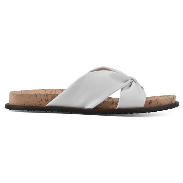 Summit By White Mountain Malanga Footbeds Sandal - White Faux Leather
