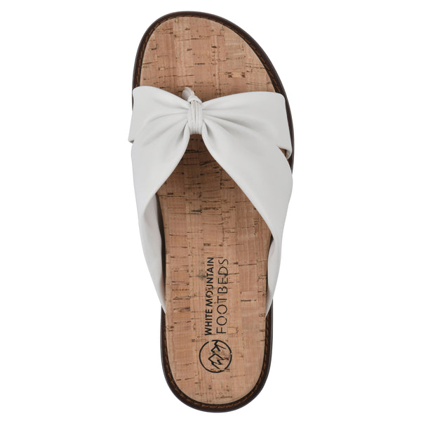 Summit By White Mountain Malanga Footbeds Sandal - White Faux Leather