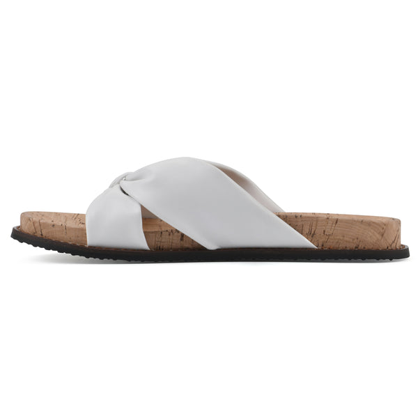 Summit By White Mountain Malanga Footbeds Sandal - White Faux Leather