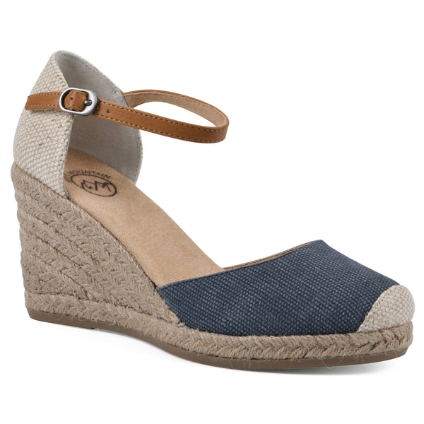 summit by white mountain Mamba Wedge - Denim Blue Fabric