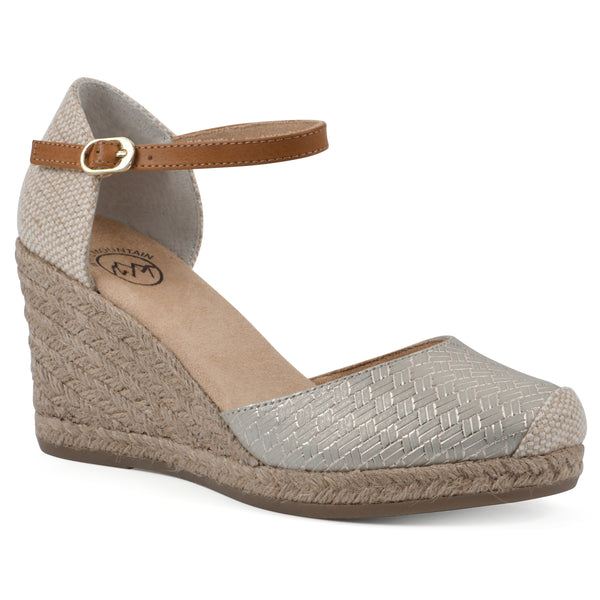 summit by white mountain Mamba Wedge - Gold Metallic Pattern