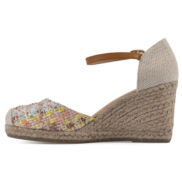 Summit By White Mountain Mamba Wedge - Natural Multi Fabric