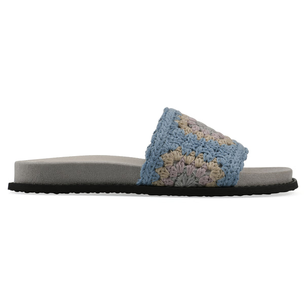 Summit By White Mountain Maxim Sandal - Dusty Teal & Lavender Fabric