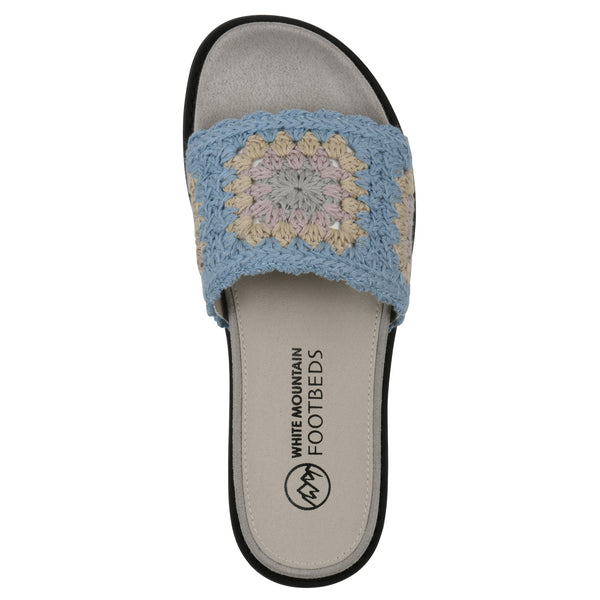 Summit By White Mountain Maxim Sandal - Dusty Teal & Lavender Fabric