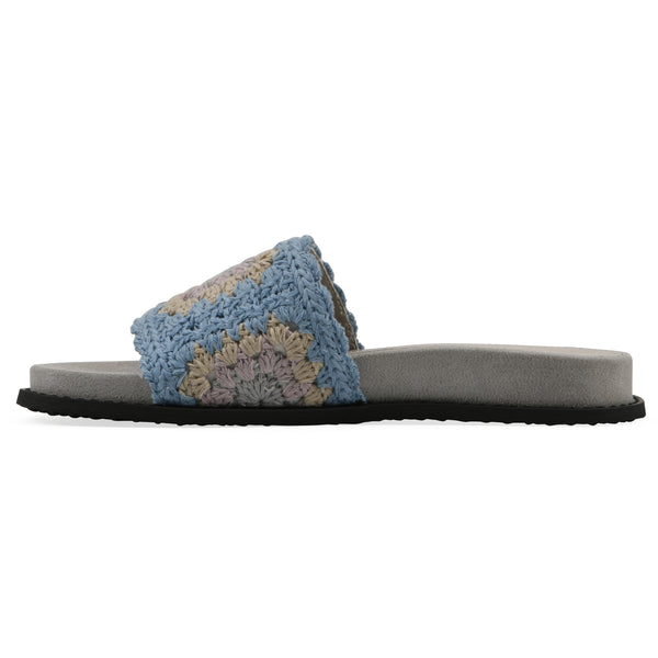 Summit By White Mountain Maxim Sandal - Dusty Teal & Lavender Fabric