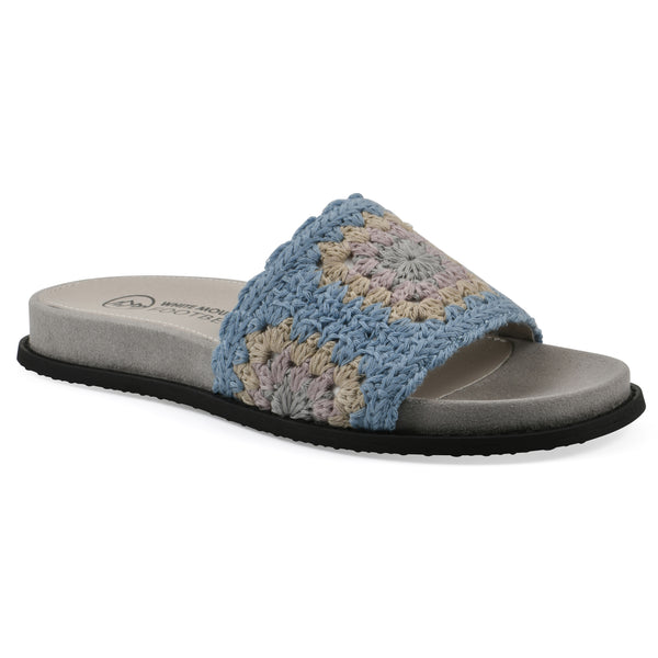 summit by white mountain Maxim Sandal - Dusty Teal & Lavender Fabric