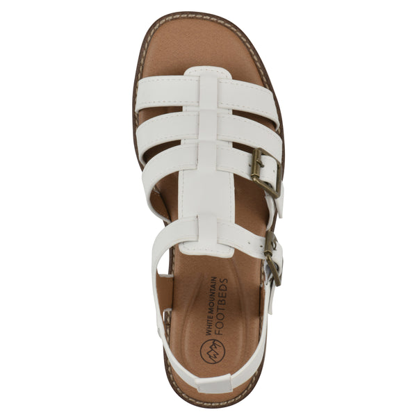 Summit By White Mountain Mayday Sandal - White Faux Leather