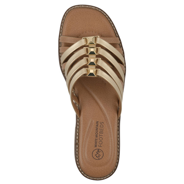 Summit By White Mountain Mazy Sandal - Gold Metallic Faux Leather