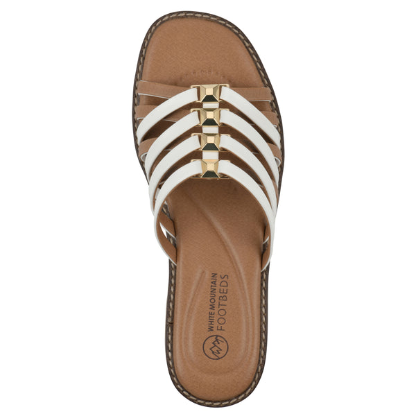 Summit By White Mountain Mazy Sandal - White Faux Leather