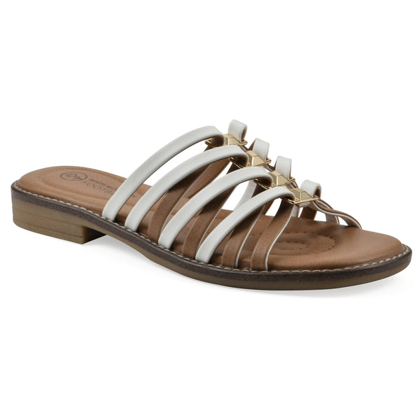 summit by white mountain Mazy Sandal - White Faux Leather