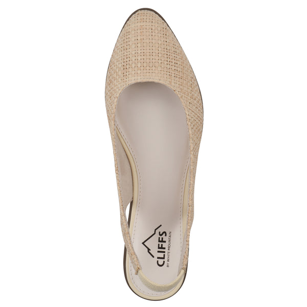 Summit By White Mountain Memory Slingback Flat - Beige Raffia