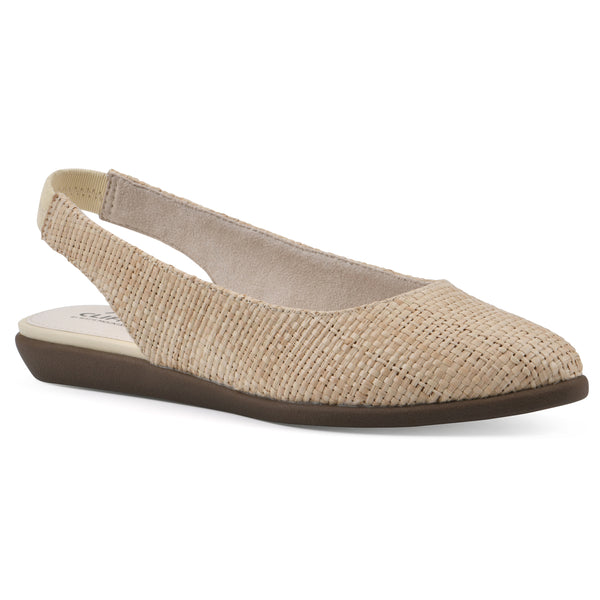 summit by white mountain Memory Slingback Flat - Beige Raffia