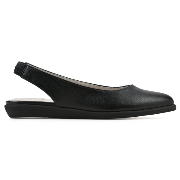 Summit By White Mountain Memory Slingback Flat - Black