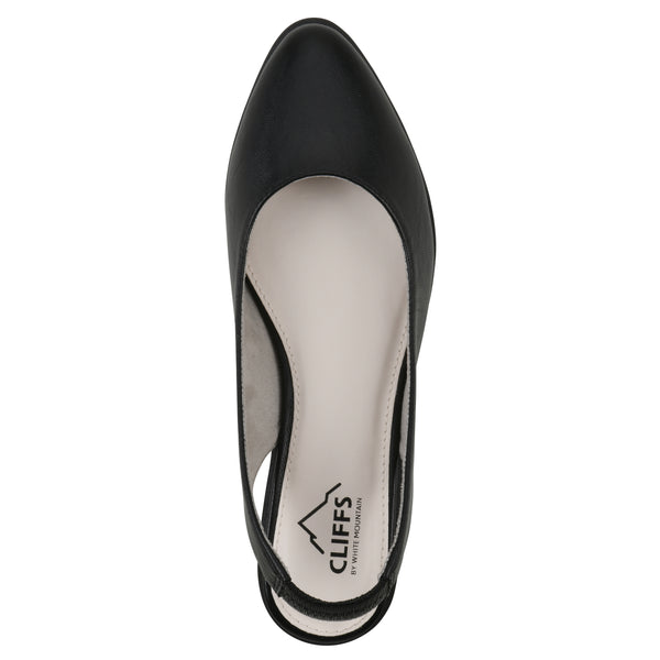 Summit By White Mountain Memory Slingback Flat - Black
