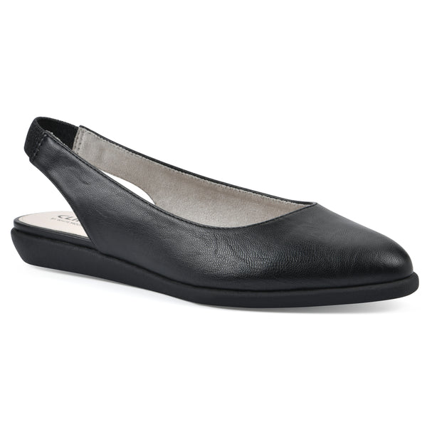 summit by white mountain Memory Slingback Flat - Black