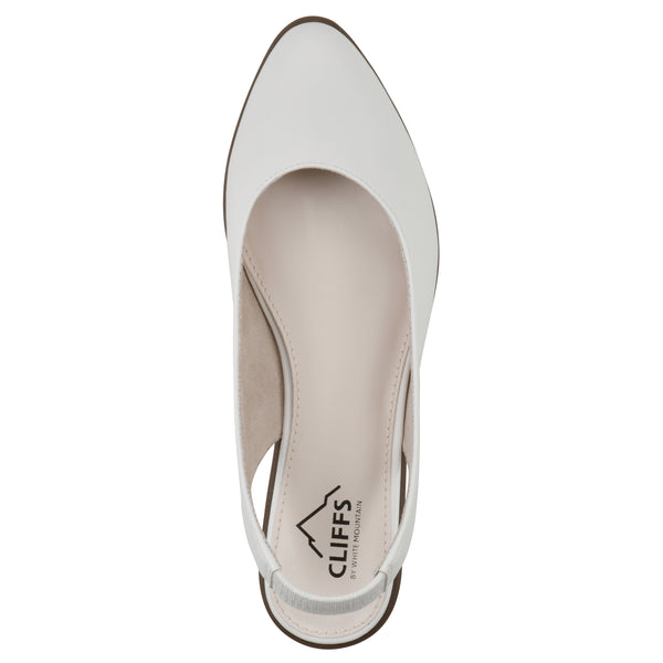 Summit By White Mountain Memory Slingback Flat - White