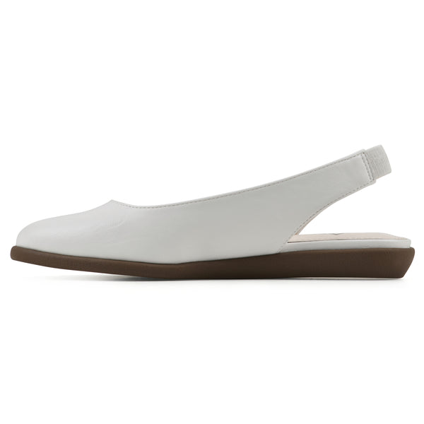 Summit By White Mountain Memory Slingback Flat - White