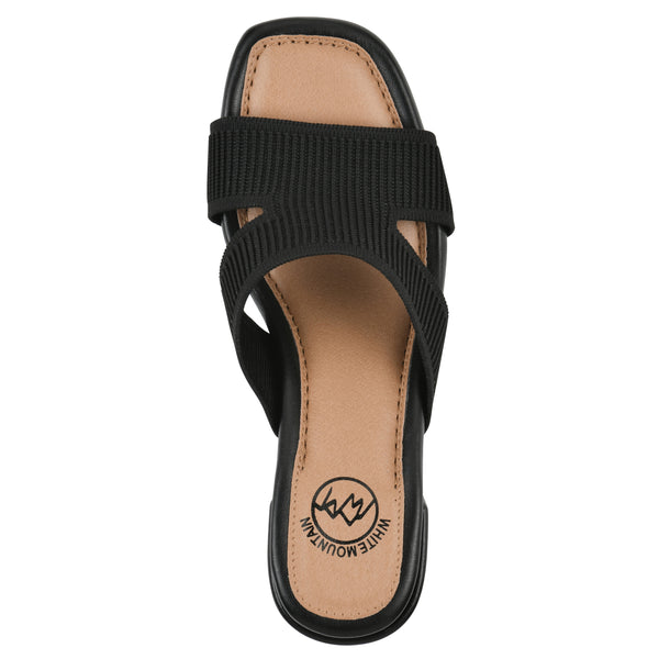 Summit By White Mountain Milled Heeled Sandal - Black Fabric