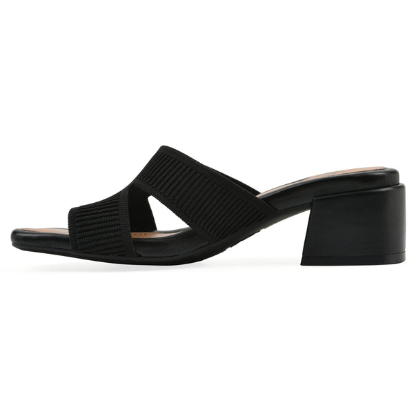 Summit By White Mountain Milled Heeled Sandal - Black Fabric