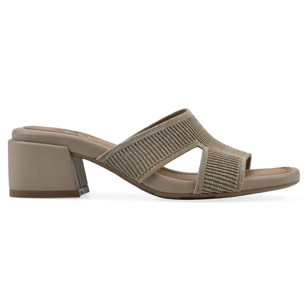 Summit By White Mountain Milled Heeled Sandal - Gold Fabric