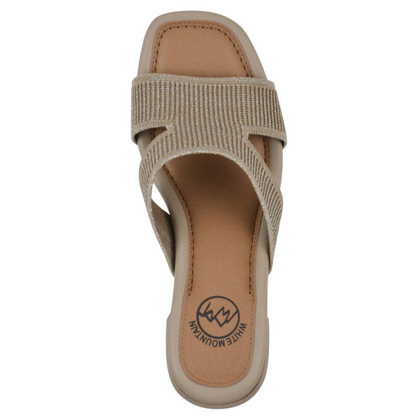 Summit By White Mountain Milled Heeled Sandal - Gold Fabric