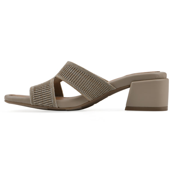 Summit By White Mountain Milled Heeled Sandal - Gold Fabric