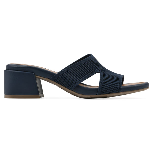 Summit By White Mountain Milled Heeled Sandal - Navy Fabric
