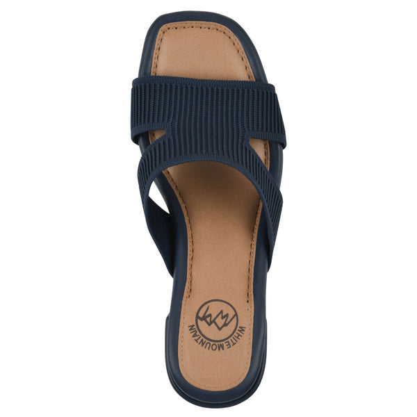 Summit By White Mountain Milled Heeled Sandal - Navy Fabric