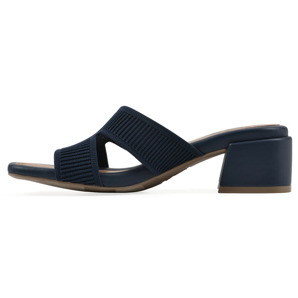 Summit By White Mountain Milled Heeled Sandal - Navy Fabric