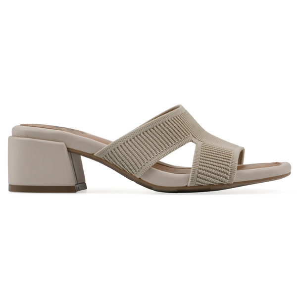 Summit By White Mountain Milled Heeled Sandal - Taupe Fabric