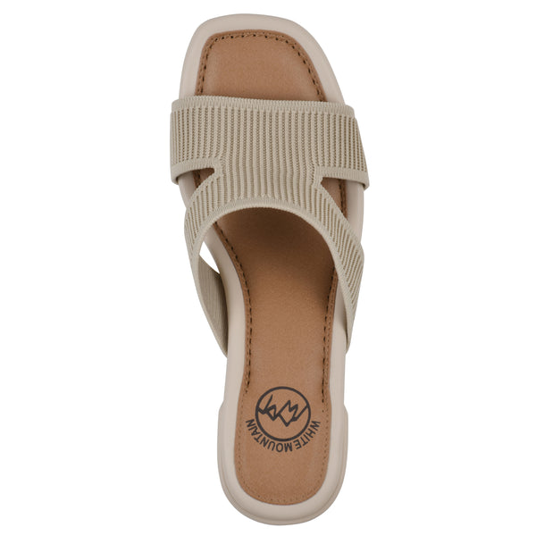 Summit By White Mountain Milled Heeled Sandal - Taupe Fabric