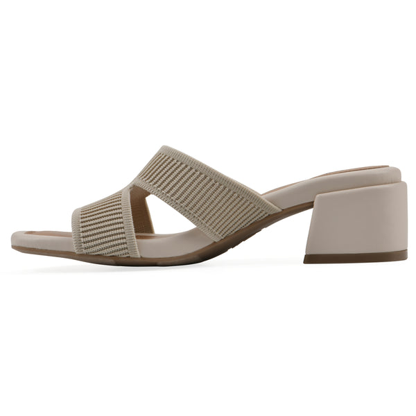 Summit By White Mountain Milled Heeled Sandal - Taupe Fabric