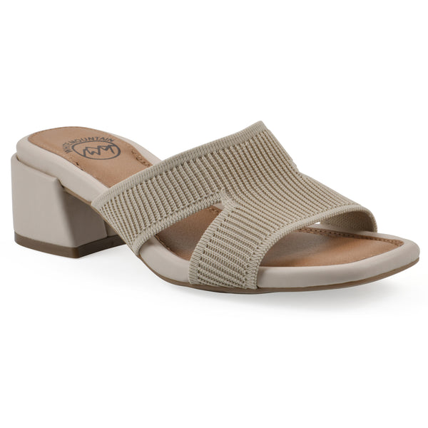 summit by white mountain Milled Heeled Sandal - Taupe Fabric
