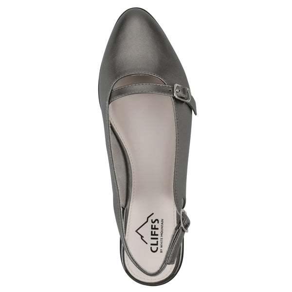 Summit By White Mountain Miloni Slingback Flat - Pewter Metallic
