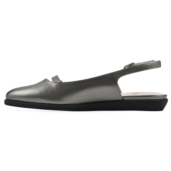 Summit By White Mountain Miloni Slingback Flat - Pewter Metallic