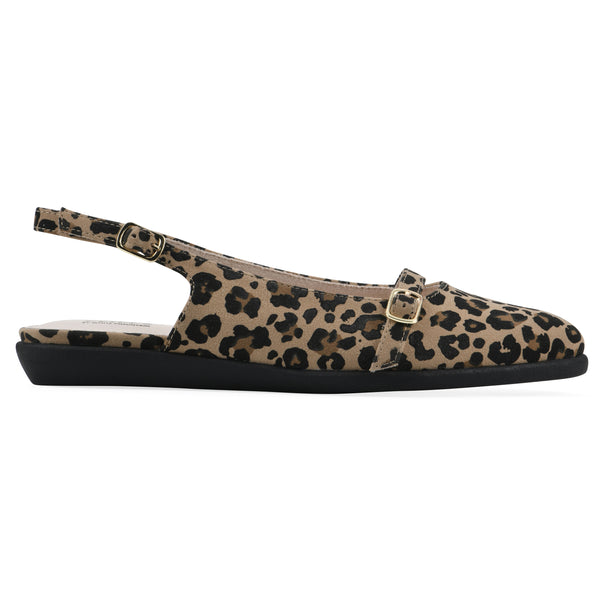 Summit By White Mountain Miloni Slingback Flat - Tan Leopard Print